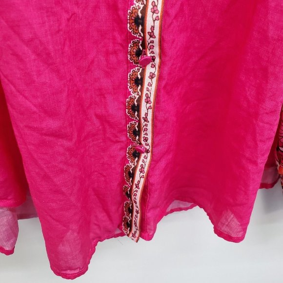 Chico's Pink Floral Button Down Shirt - Picture 6 of 14